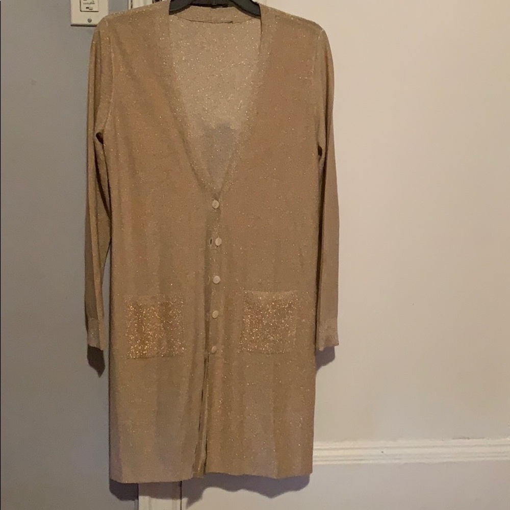 Gold long cardigan